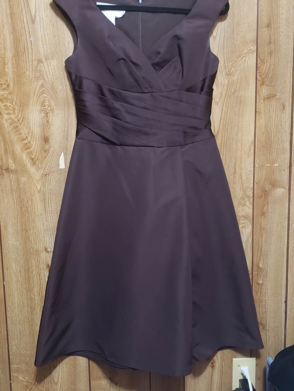 Bridesmaid Dress Brown Sleeveless Size 8 Wedding Guest Prom David's Bridal